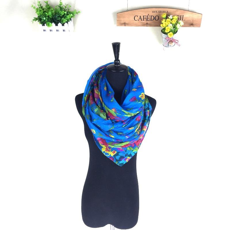 Autumn and Winter Women's New Cotton and Linen Printed Bali Yarn Scarf Shawl Versatile Fashion