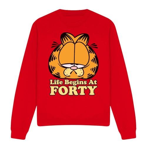 Garfield Unisex Adult Life Begins At Forty Sweatshirt