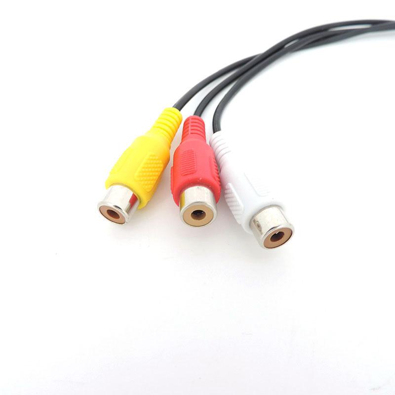 25cm USB A Male Plug To 3 RCA 3RCA Female AV Adapter Audio Converter connector Video Cable wire for HDTV TV Television Cord E1