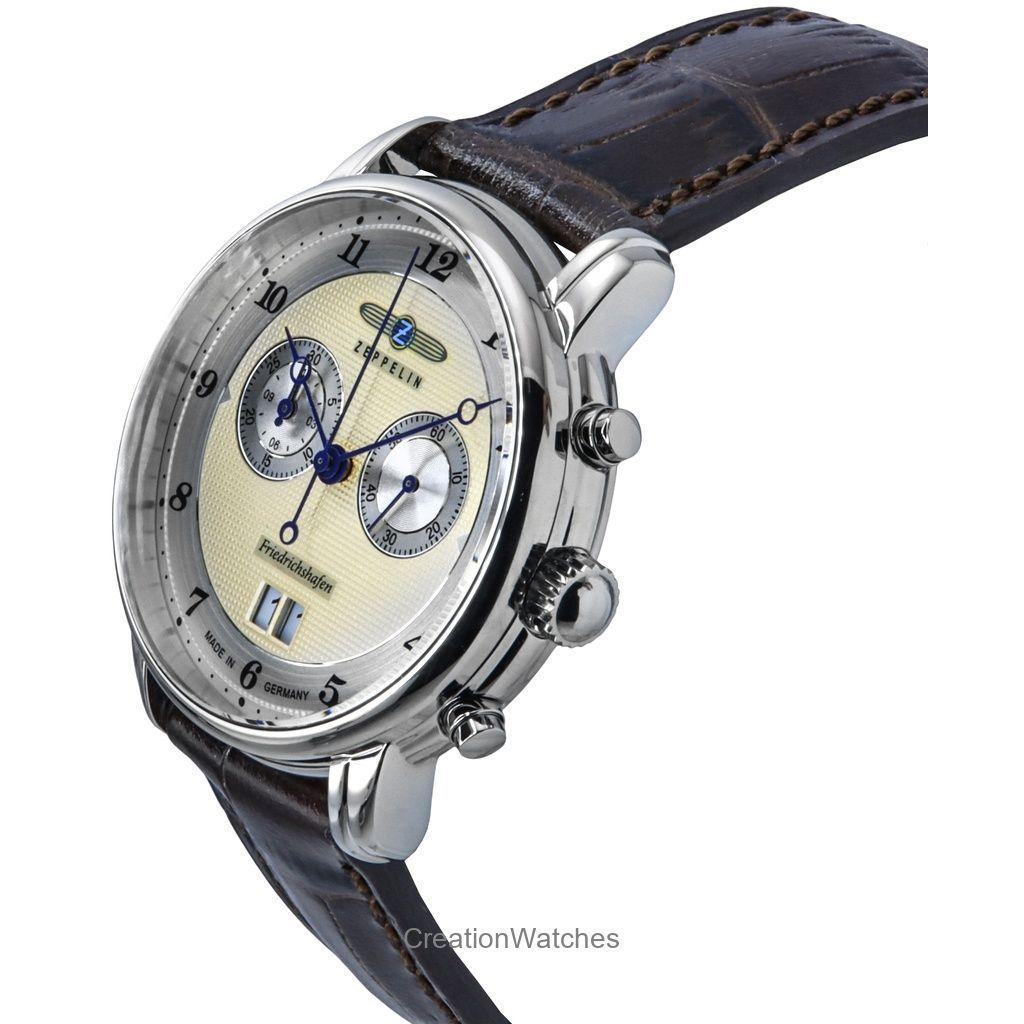 ZEPPELIN Friedrichshafen Chronograph кожаный ремешок золотой циферблат кварцевые мужские часы 85845
