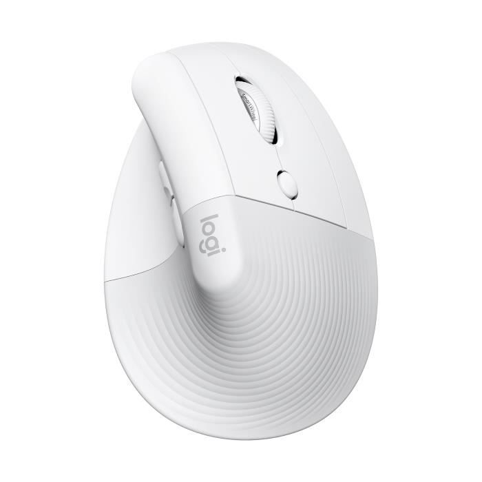 Souris - Sans Fil - Logitech - Lift Ergonomique Verticale - Blanc - Droitier
