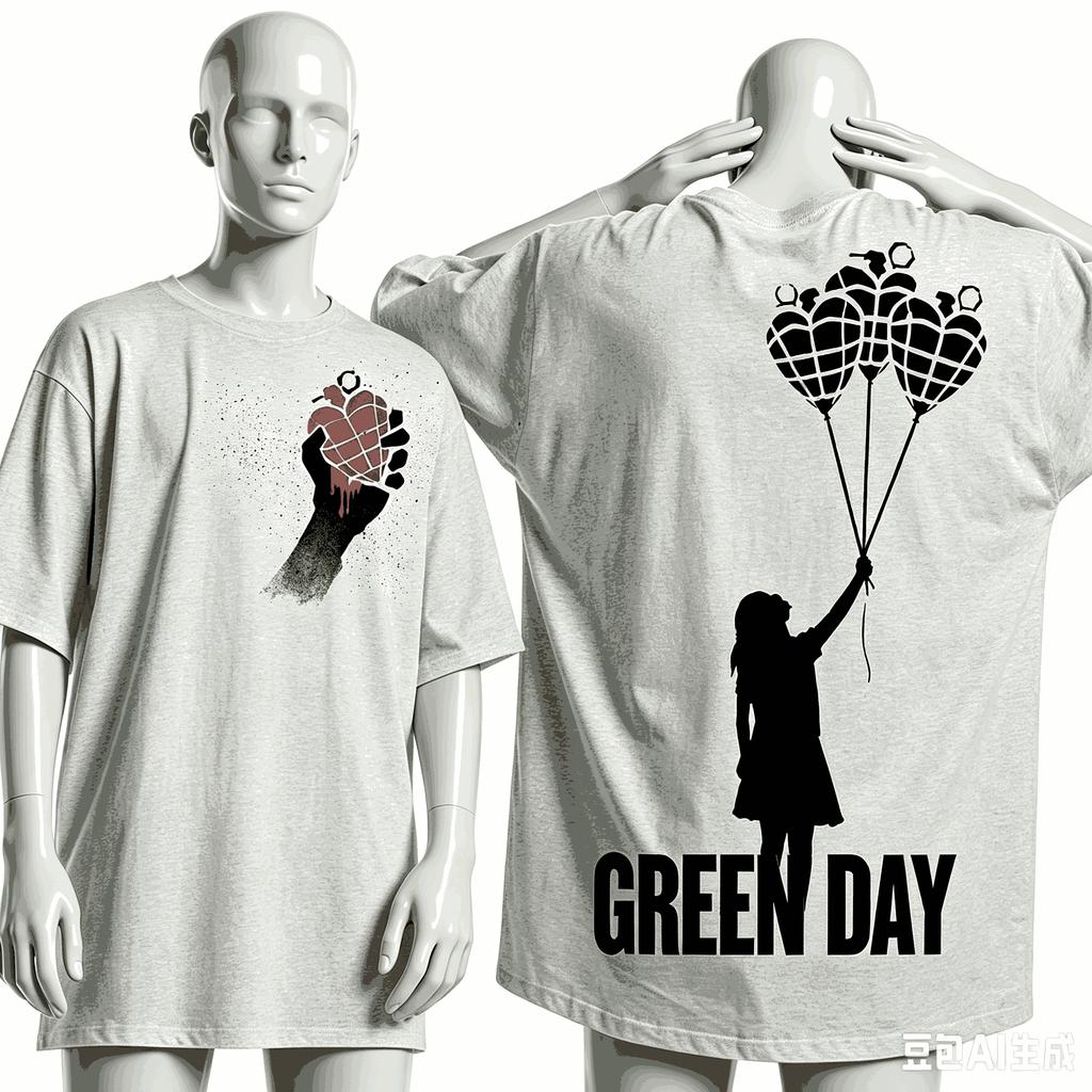 Green Day Футболка в подарок фанату Унисекс Унисекс Харадзюку Оверсайз Унисекс С коротким рукавом Уличная одежда Высокое качество Для пар Удобная Мягкая