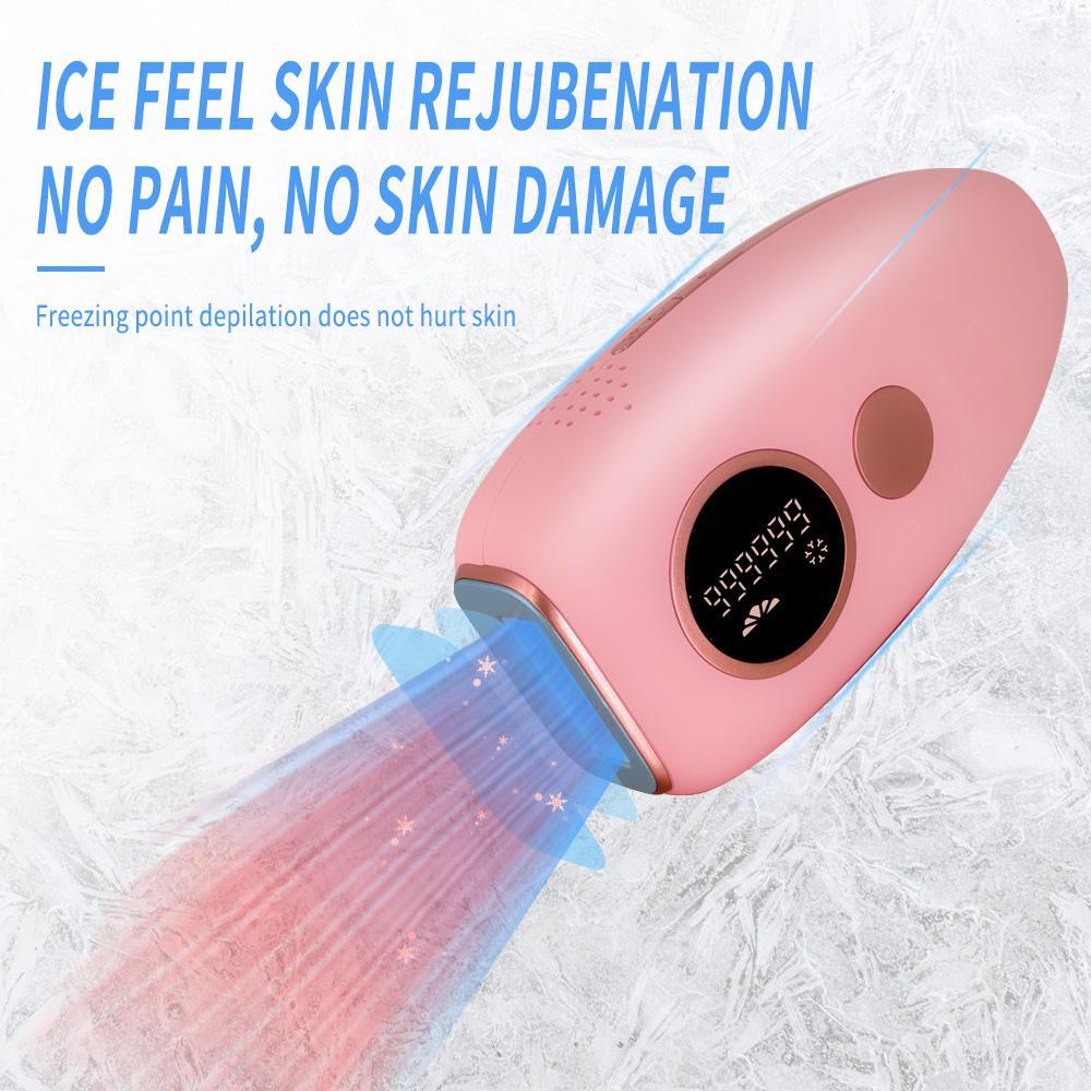 Удаление волос IPL с системой окружающего охлаждения на 360 °. Перманентное средство для удаления волос, безболезненное домашнее использование, 999999 вспышек для лица, подмышек, ног, линии бикини.