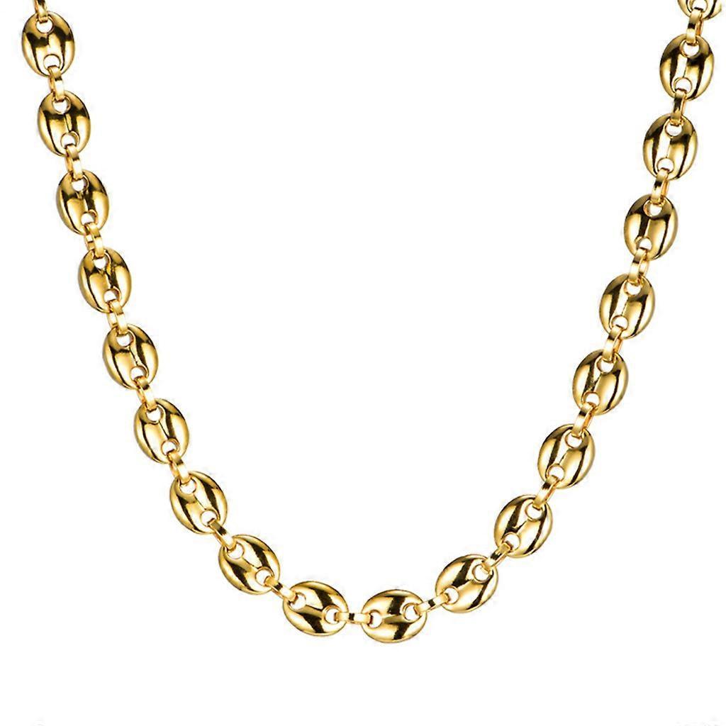 11mm Coffee Beans Chains Bracelets Stainless Steel Hiphop Necklace for Men Women
