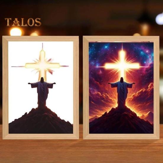 Иисус лампа светодиодная рамка Христос свет мягкий свет затемняемая картина Иисус ночник освещенный церковный светильник декор
