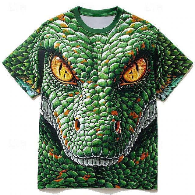 Plus Size XL-7XL Men's T-shirt Snake Pattern 3D Printed Top T-shirt Summer New Street Fashion T-shirts