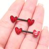 2 шт., кольцо для сосков в форме сердца, кольцо для сосков со смайликом, кольцо для сосков с фруктами, клубника, ананас, украшения для пирсинга груди