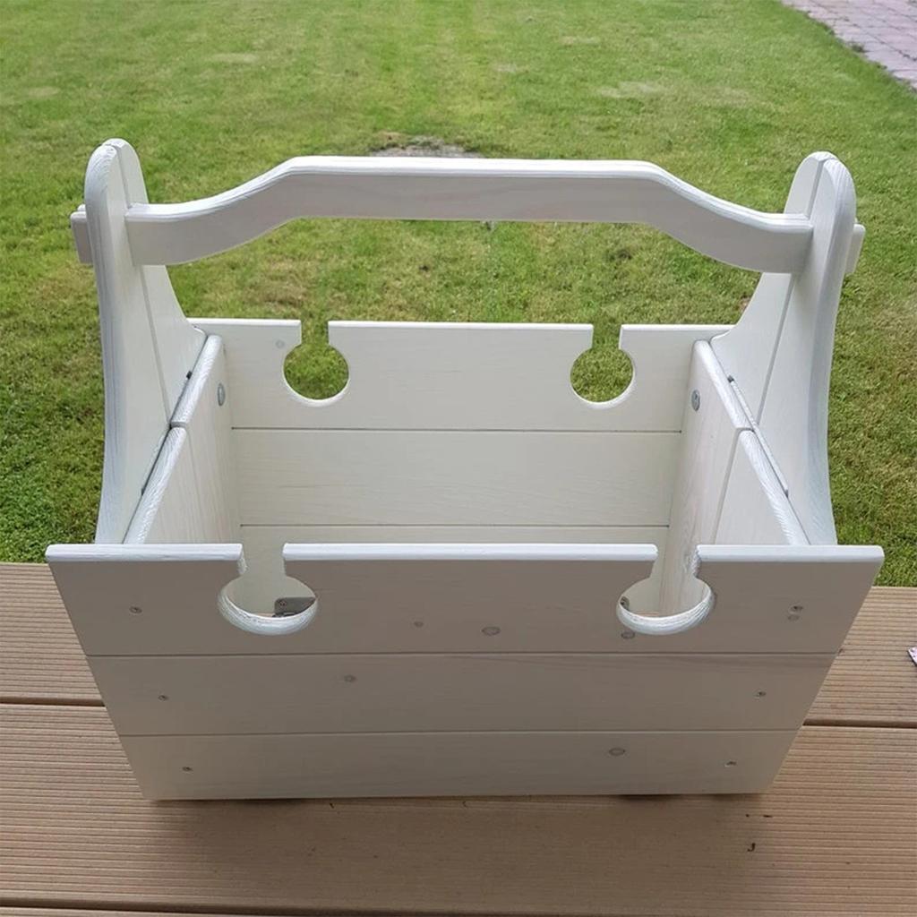 Multifunctional Folding Wooden Table, Portable Two-in-one Outdoor Folding Table With Wine Glass Holder