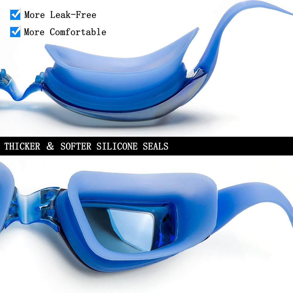 Customizable Adult Silicone Swimming Goggles Waterproof with Anti-Fog Surf Earplugs for Swimming Pool Use