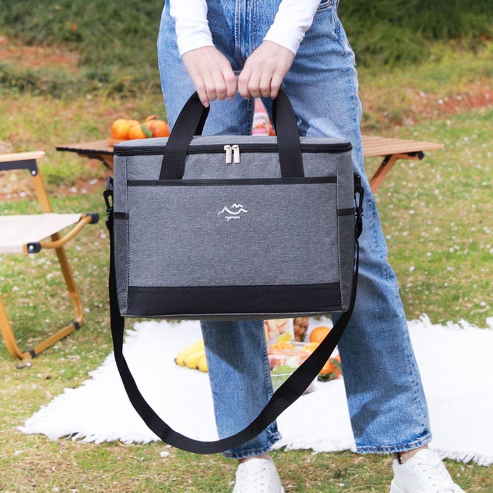 Large Capacity Food Storage Cooler Bag Waterproof Thermal Lunch Case Convenient Picnic Bag Camping
