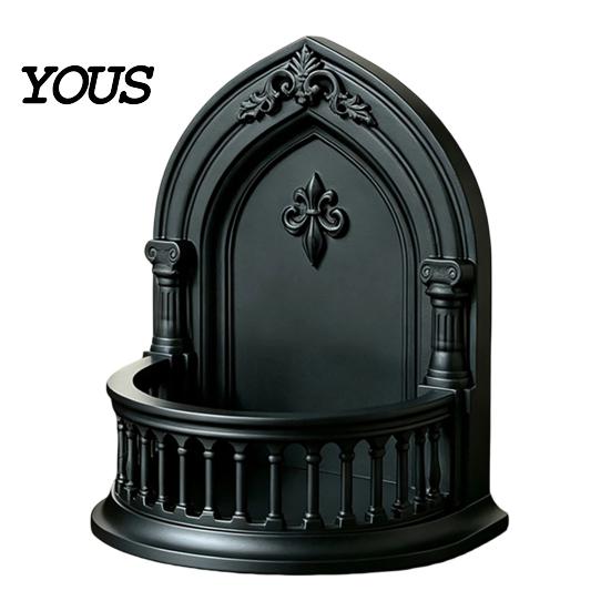 Black Floating Shelves Gothic Wall Shelf, Vintage Shelf for Bedroom And Living Room, Matte Mounted Display Rack Decorative Wall-Mounted with Exquisite