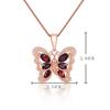 Butterfly Shape Design Luxury Jewelry Natural Garnet Pendant Necklace Sterling Silver for Lady and Girls Daily Wear Fine Gifts