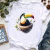 Watercolor Toucan Printed T Shirt Girls Kawaii Bird Tshirt Unisex Clothes 2024 Summer Tops Fashion Short Sleeve Tshirt Female