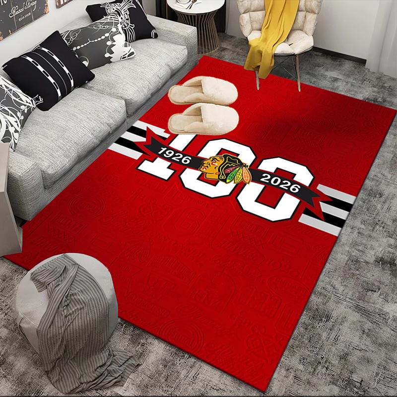 Blackhawks Artwork Area Rug Suitable for Indoor And Outdoor,Carpets for Kitchens, Homes, Offices, Living Rooms,Home Decor,Christmas Gift