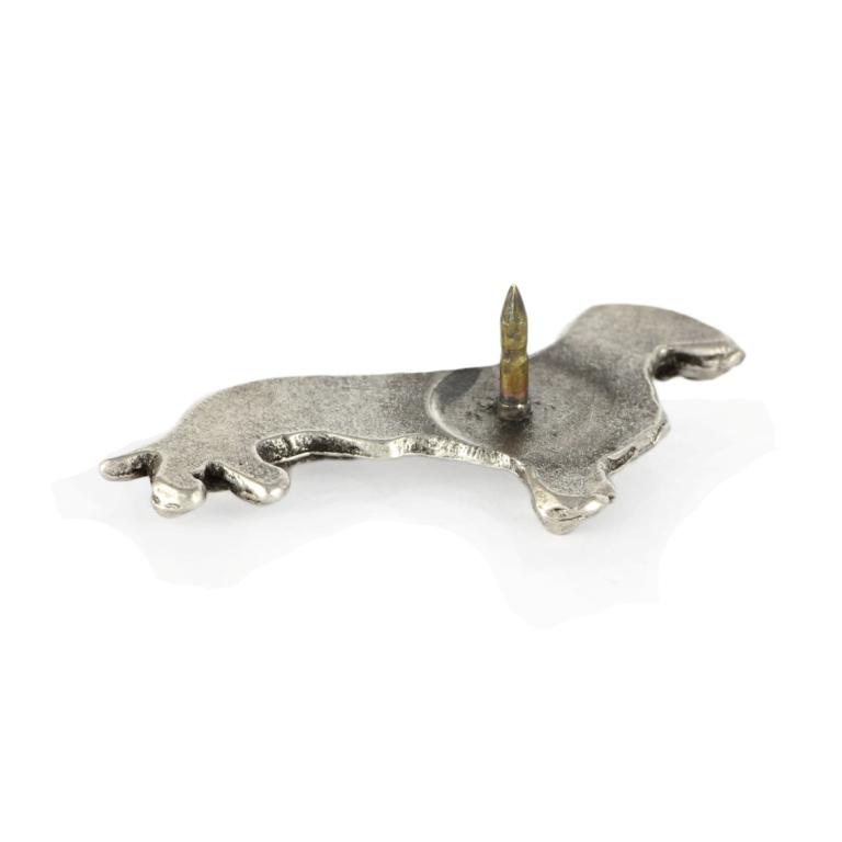 Dachshund  - Silver-plated dog brooch, elegant pin, jacket lapel decoration by Art-Dog brand