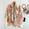 Double Sided Wool Blanket Scarf Shawl 2024 NEW Prints Womens Luxury Pashmina Scarf Shawl Coat Poncho Cape 135x135CM