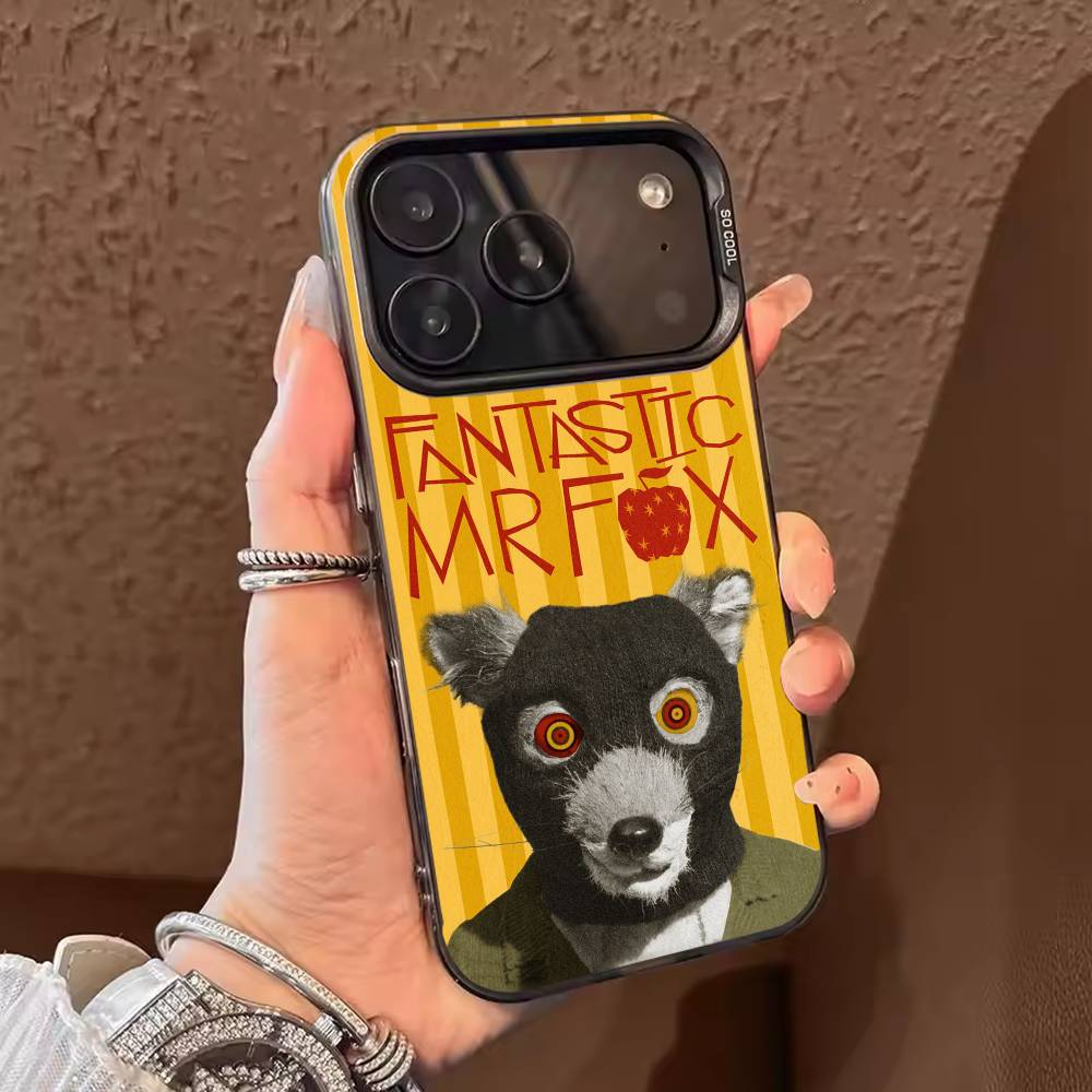 F-Фантастический Мистер. Чехол для телефона с лисой для iPhone 17 16 15 14 13 12 11 Pro Max Plus Серебристый конфетный Матовый чехол