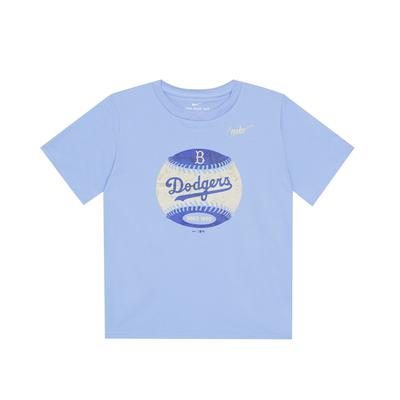 X MLB Collaboration Kids Los Angeles Dodgers Baseball Logo Printed Around Neck Short Sleeve T Shirt Kids Tops Sky-Blue 3Z3B7SAHL-LAD