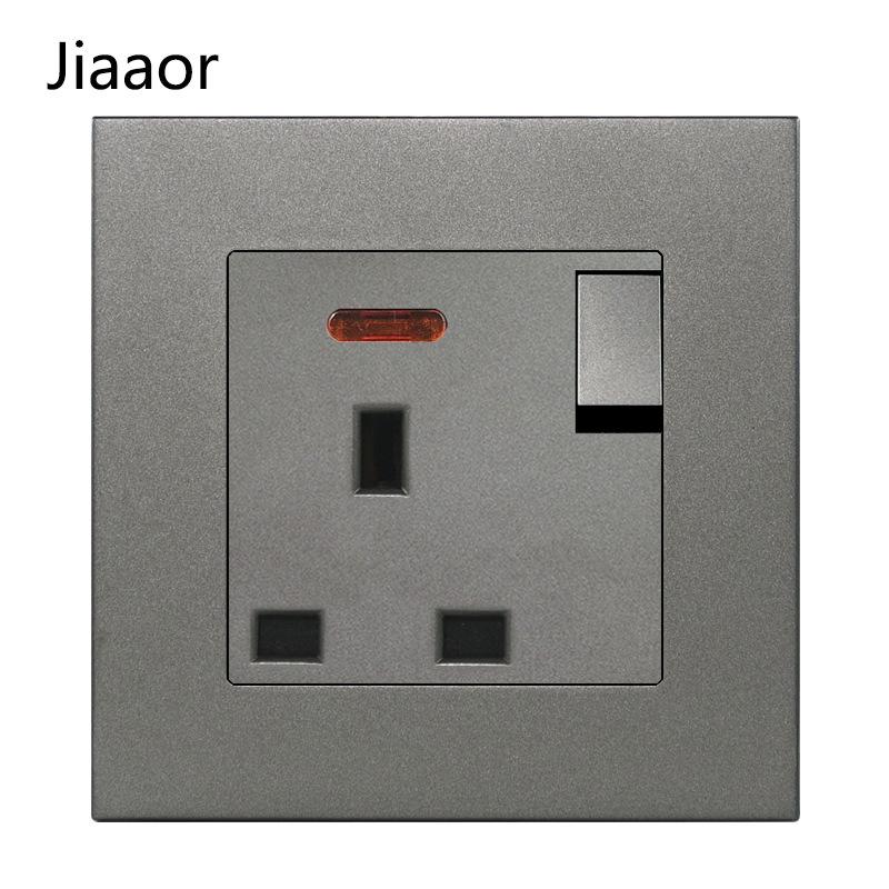 Серый британский стандарт двойная розетка с выключателем с USB и Type C - совместимая с Гонконгом/Макао, скрытого типа 86
