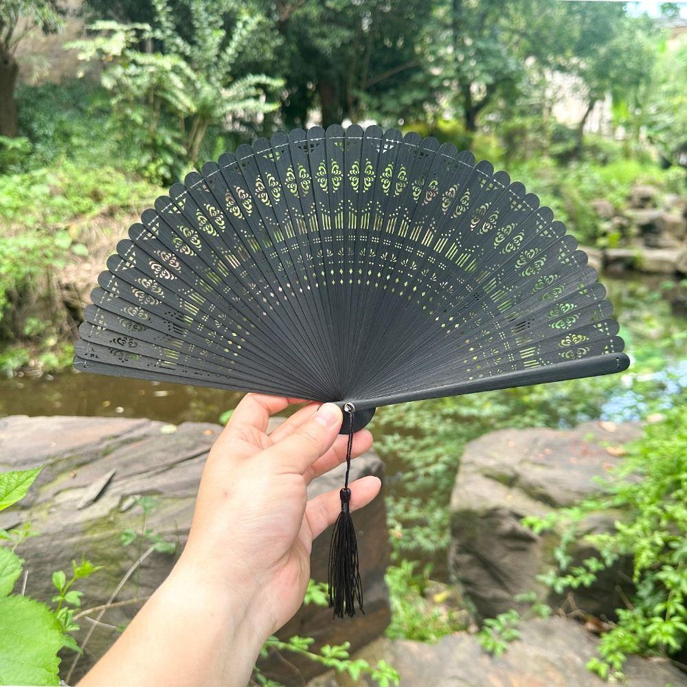 Chinese Style Tassel Folding Fan Portable Kimono Fan Elegant Handheld Fans Cheongsam Show