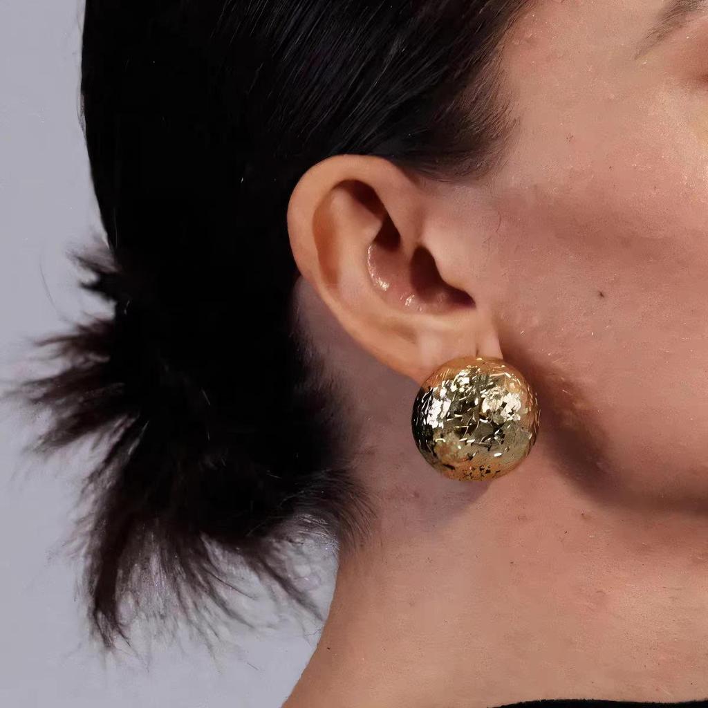 Ретро Серьги-гвоздики "Сфера колотого льда" - Уникальный, Универсальный, Легкий Люксовый Дизайн для Женщин