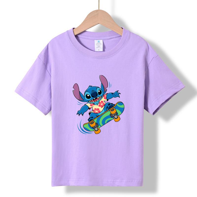 MC-18 MINISO 2026 Лето Новая Хлопковая Футболка с Принтом и Круглым Вырезом для Детей от 1 до 16 Лет, Мальчиков и Девочек