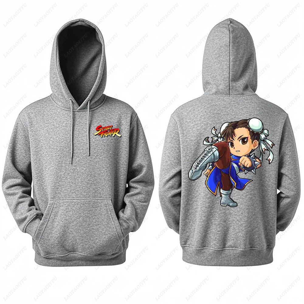 Унисекс Худи с длинным рукавом Chun Li Street Fighter Мода Осень Зима Харадзюку Уличная одежда Топы для мужчин Мужские худи мужская одежда