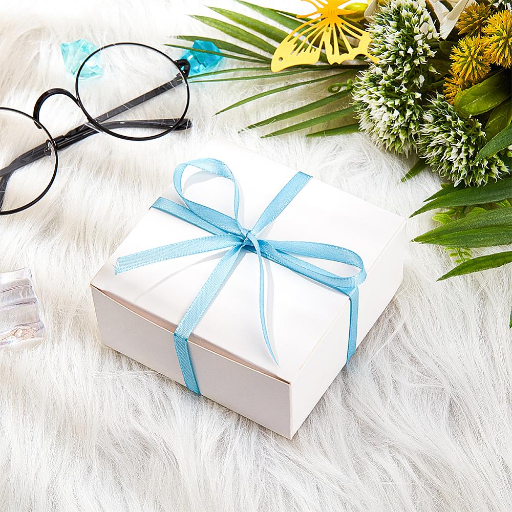 30pcs Foldable Cardboard Paper Jewelry Boxes Gift Packaging Boxes White 9x9x4cm