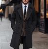 Autumn and Winter Men's Woolen Coat Casual and Fashionable Double Breasted Long Men's Woolen Coat