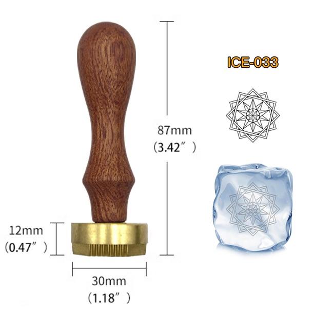 Ice Stamp With Removable Brass Head & Wood Handle - Vintage 1.18" Branding for Cubes, Cocktails, Whiskey, Mojito Drinks - Bar Making DIY Crafting