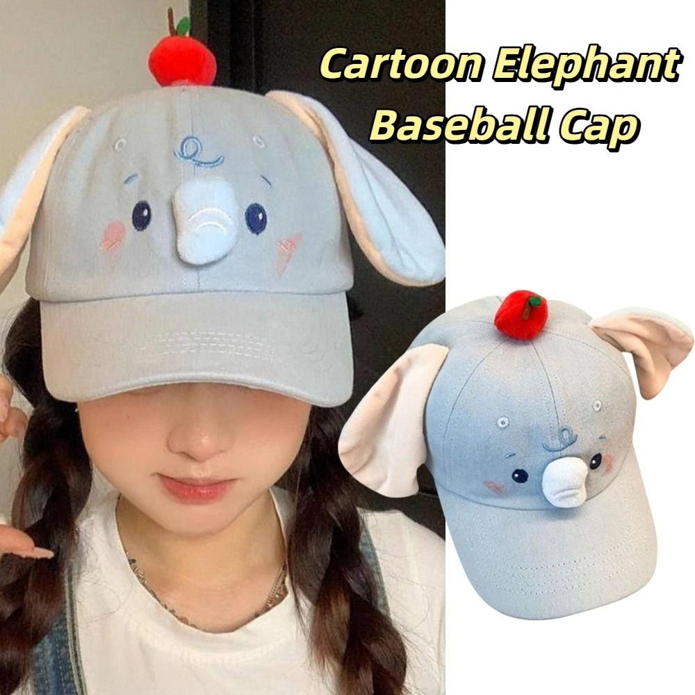 Animals Baseball Cap Cute Elephant Sun Hat Trendy Peaked Cap Women