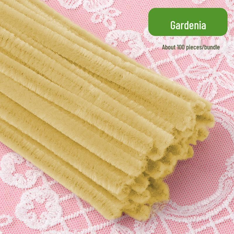 Thickened White Chenille Pipe Cleaners - Mixed Colors for DIY Bouquet Crafts