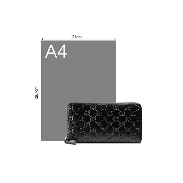 Gucci Monogram Logo Embossed Long Zipper Leather Wallet Clutch Unisex Wallets Black 447906-CWC1R-1000