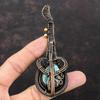 Лабрадорит, медная проволока, кулон, ювелирные изделия из лабрадорита для женщин, элегантный кулон из драгоценного камня, ювелирные изделия ручной работы, кулон в виде гитары, подарок для девушки