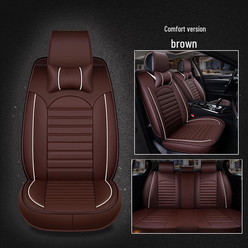 Универсальные кожаные подушки для сидений автомобиля на пять мест для всех сезонов - F-31