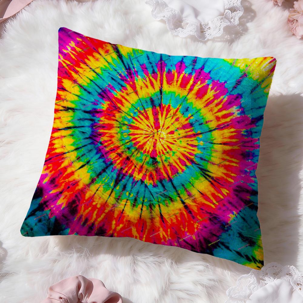 Tiedye Cushion Cover Premium Comfort Reversible Pillow Cove Two in One Design for Any Room Car Interior
