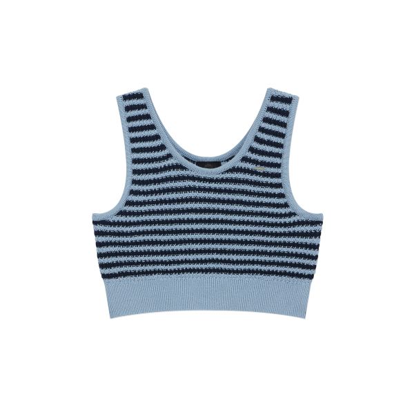 Covernat U-Neck Striped Slim Fit Short Vest Women tops Navy-Blue CO2501KT77NA