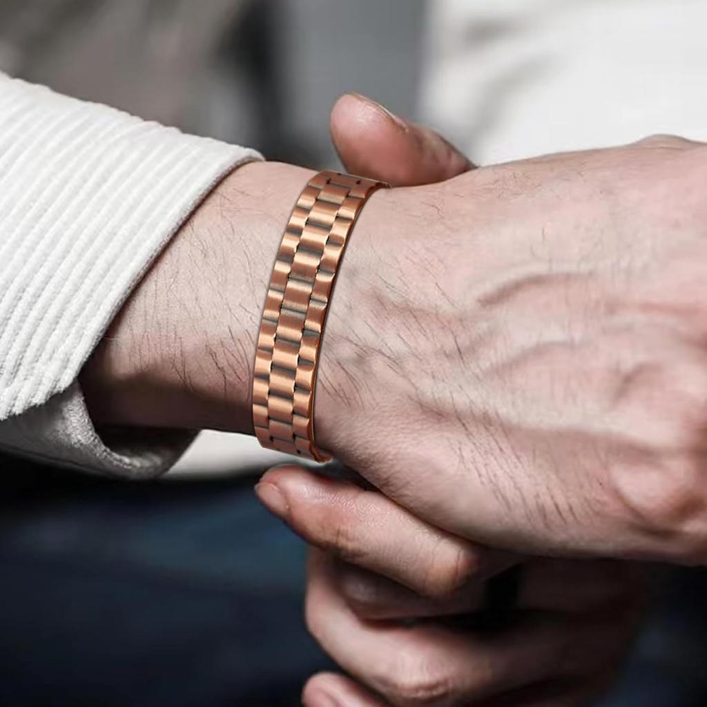 Premium Pure Copper Cuff Bracelet for Men Women 18X Powerful 3500 Gauss Magnetic Bangle Jewelry Gifts