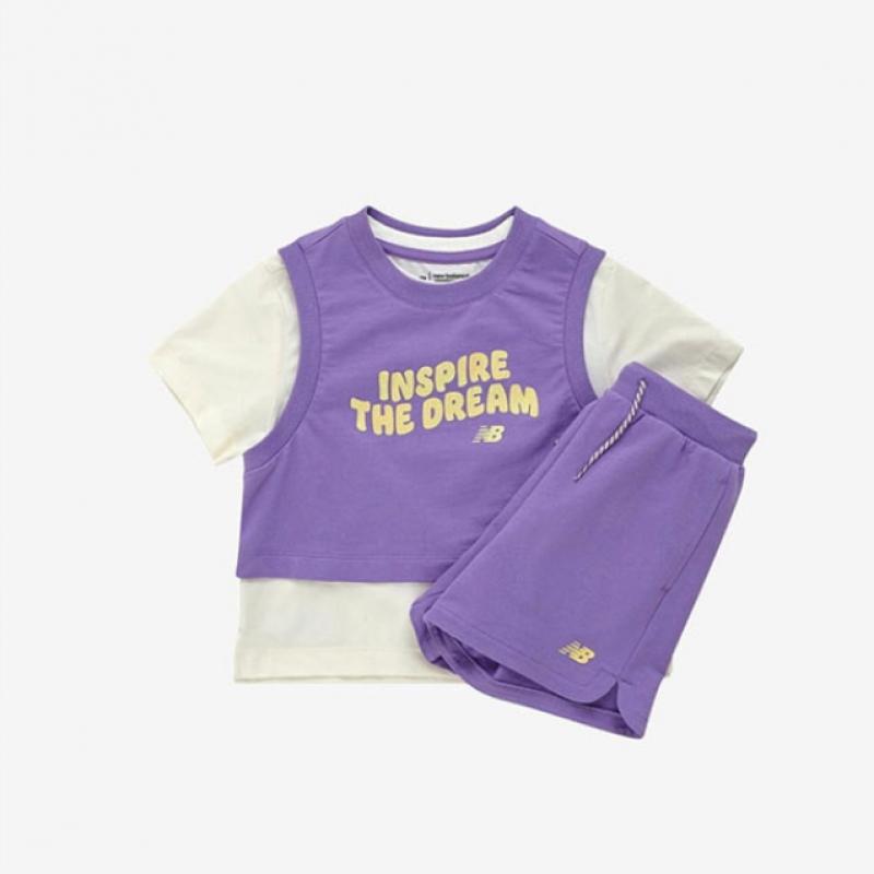 New Balance Детский жилет Nbgc с коротким рукавом, комплект из 3 предметов, Nk9ye2805g 70, футболка с коротким рукавом