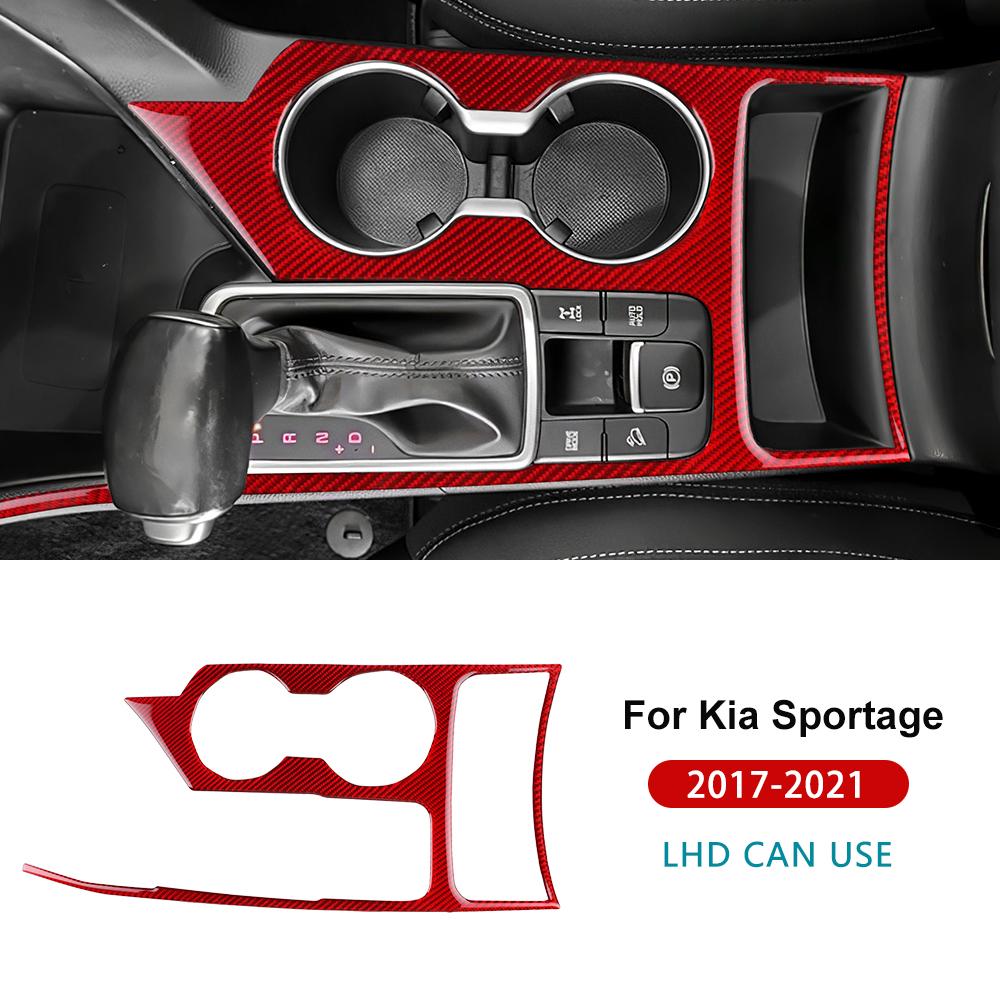 Наклейка из настоящего мягкого углеволокна для Kia Sportage 2017 2018 2019 2020 2025 LHD Панель переключения передач, подстаканника, отделка интерьера