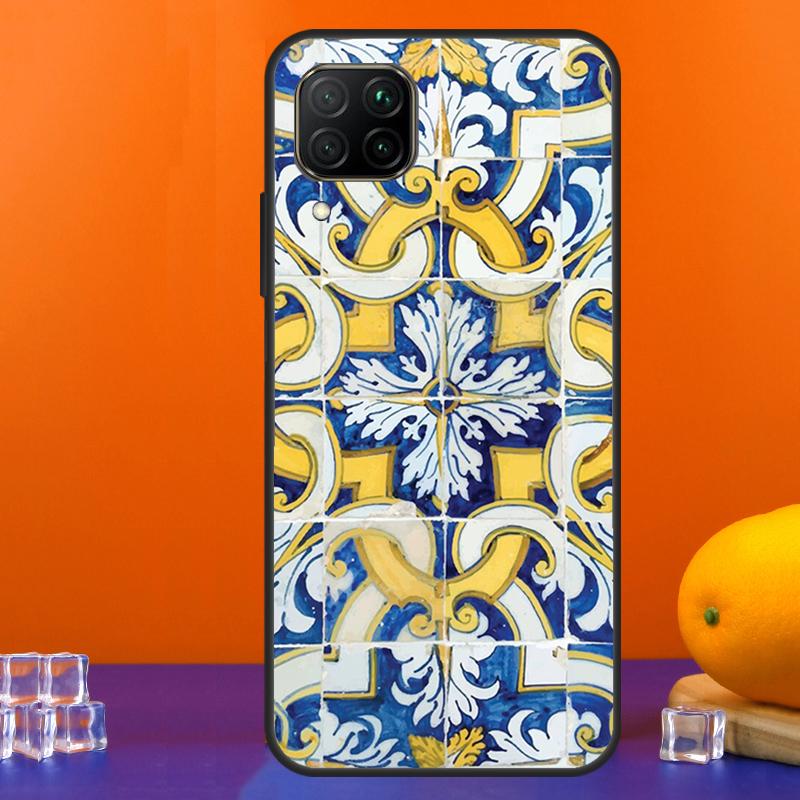 Portuguese Tiles For Huawei Nova 9 10 SE 5T 12i 12s 11i Y91 Y90 Y60 Y70 Y72 Y61 P60 Pro P20 P40 P30 Lite Case