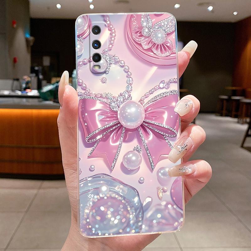 Phone Case For VIVO Y70S / Vivo IQOO U1 Funda Capa Butterfly Bow Protective Casing Transparent Soft Silicone TPU Cover Coque