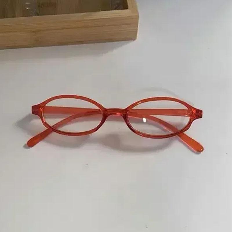Women's Retro Oval Glasses Girls Y2K Red Green Frame Glass Eyewear Decorative Computer Anti-blue Eyeglasses with Seaside Driving