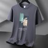 Cotton Men's Fashion Loose Short Sleeve Letter Printed Pullover Compassionate T-shirt