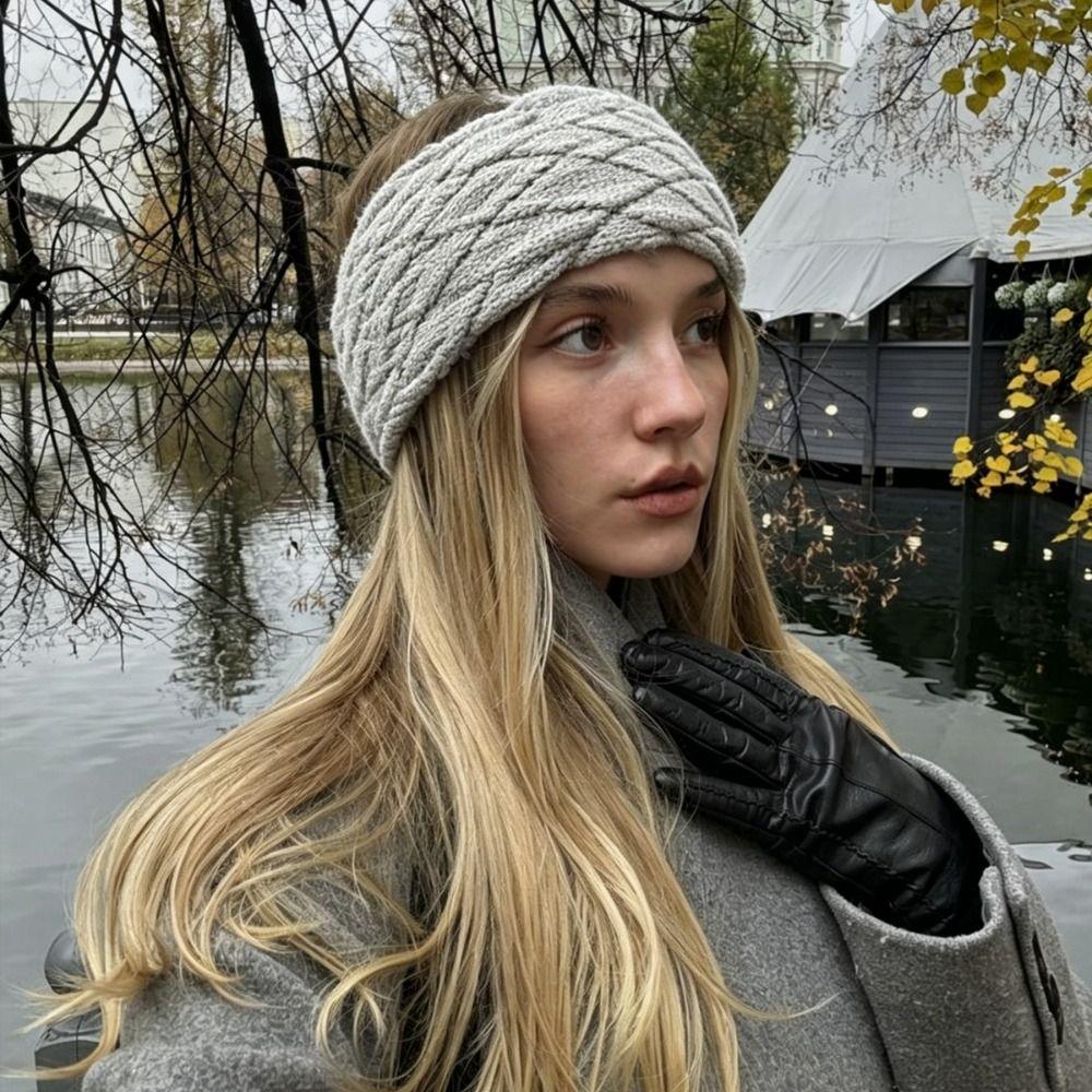 Cable Knit Knitted Headband Soft Stretch Turban Headband New Ear Warmer Headband Hair Accessories