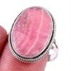 Natural Rhodochrosite Gemstone 925 Solid Sterling Silver Jewelry Ring S.9 C2D14