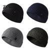 Unisex Knitted Hat Autumn Winter Warm Men Women Solid Color Exquisite Weaving Ribbed Beanies Outdoor Windproof Thick Hiking Cycling Brimless Knitting