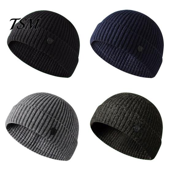 Unisex Knitted Hat Autumn Winter Warm Men Women Solid Color Exquisite Weaving Ribbed Beanies Outdoor Windproof Thick Hiking Cycling Brimless Knitting