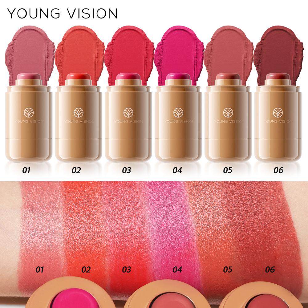 Portable Pocket Blush Stick 6-color Matte Velvet Waterproof Lip and Cheek Cream Rouge Blush Cream