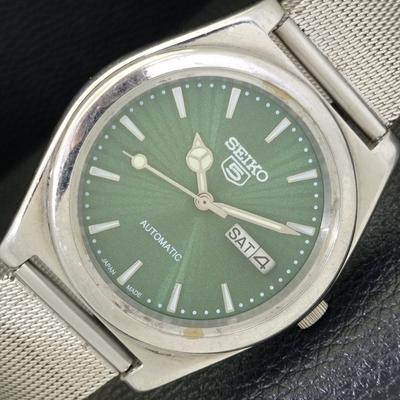 АВТОМАТИЧЕСКИЕ ВИНТАЖНЫЕ ЧАСЫ SEIKO 5 ЯПОНИЯ 6309A МУЖСКИЕ ЧАСЫ С ЦИФЕРБЛАТОМ ЗЕЛЕНОГО ЦВЕТА a701311-5